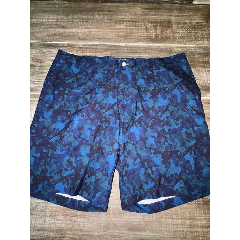 Peter Millar Crown Sport Mens Blue Camo Golf Shorts 40 Performance Camouflage